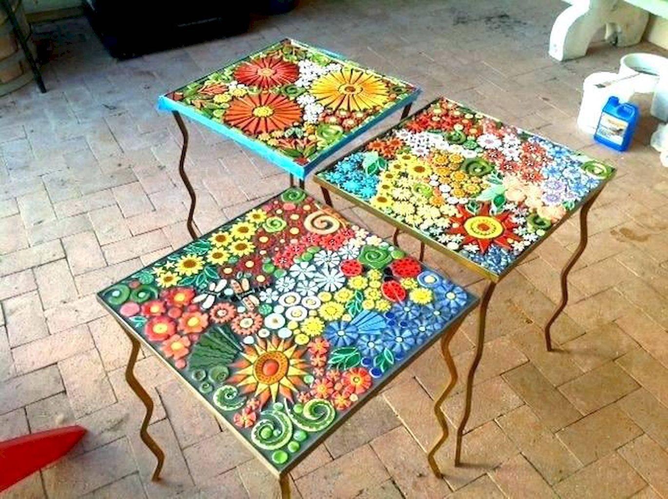 Feather Mosaic Table Top Mosaic Furniture