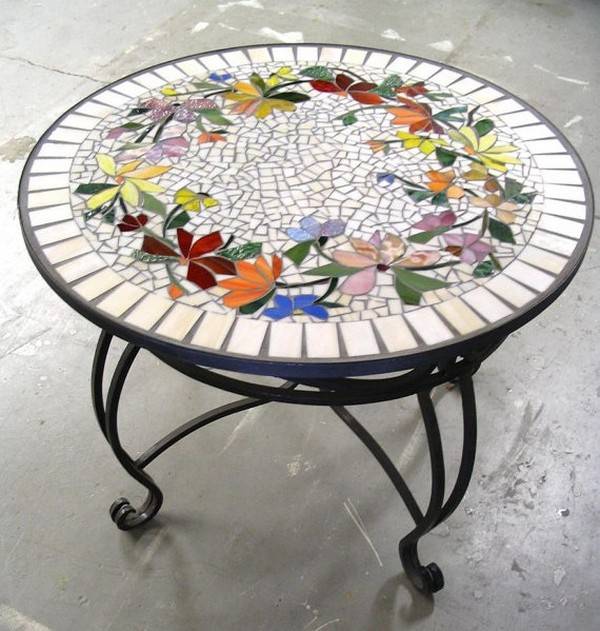 Bahce Modelleri Mosaic Tile Table