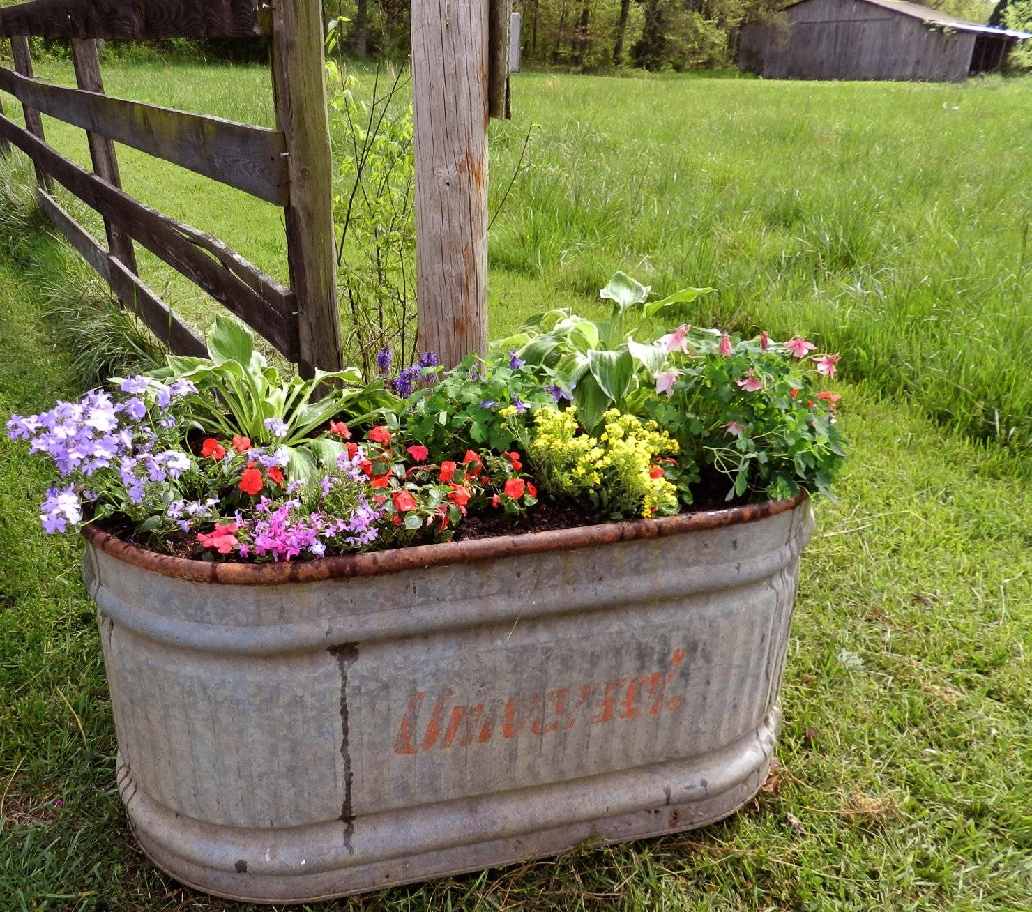 Container Gardening Old Water Trough Planter Garden Troughs