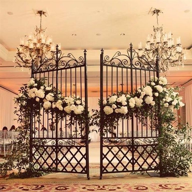 Wrought Iron Garden Gate Decor