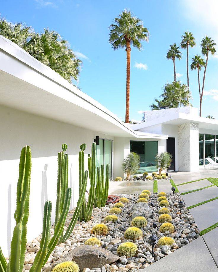Palm Springs Clean Mid Century Modern Exterior Modern Landscaping
