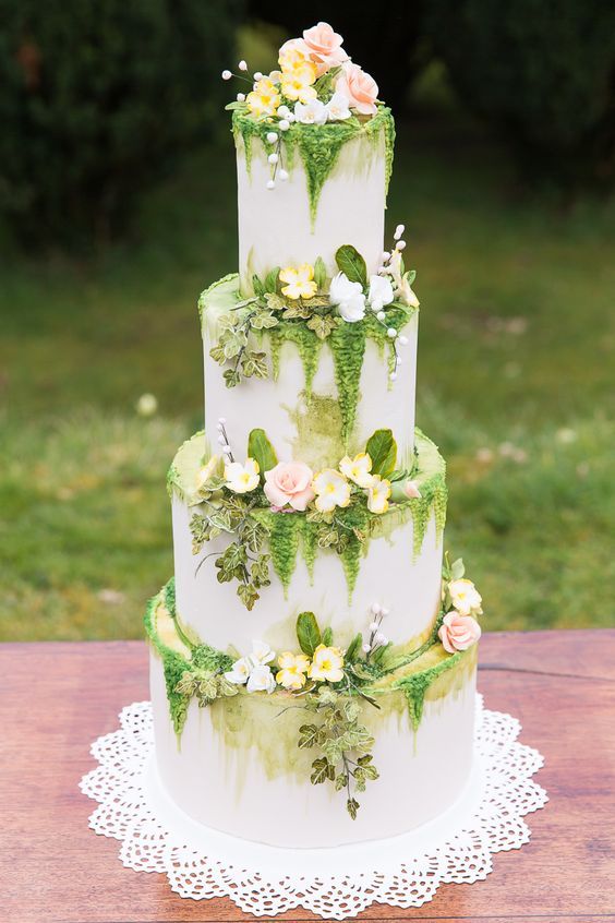 Whimsical Gardeninspired Wedding Cake