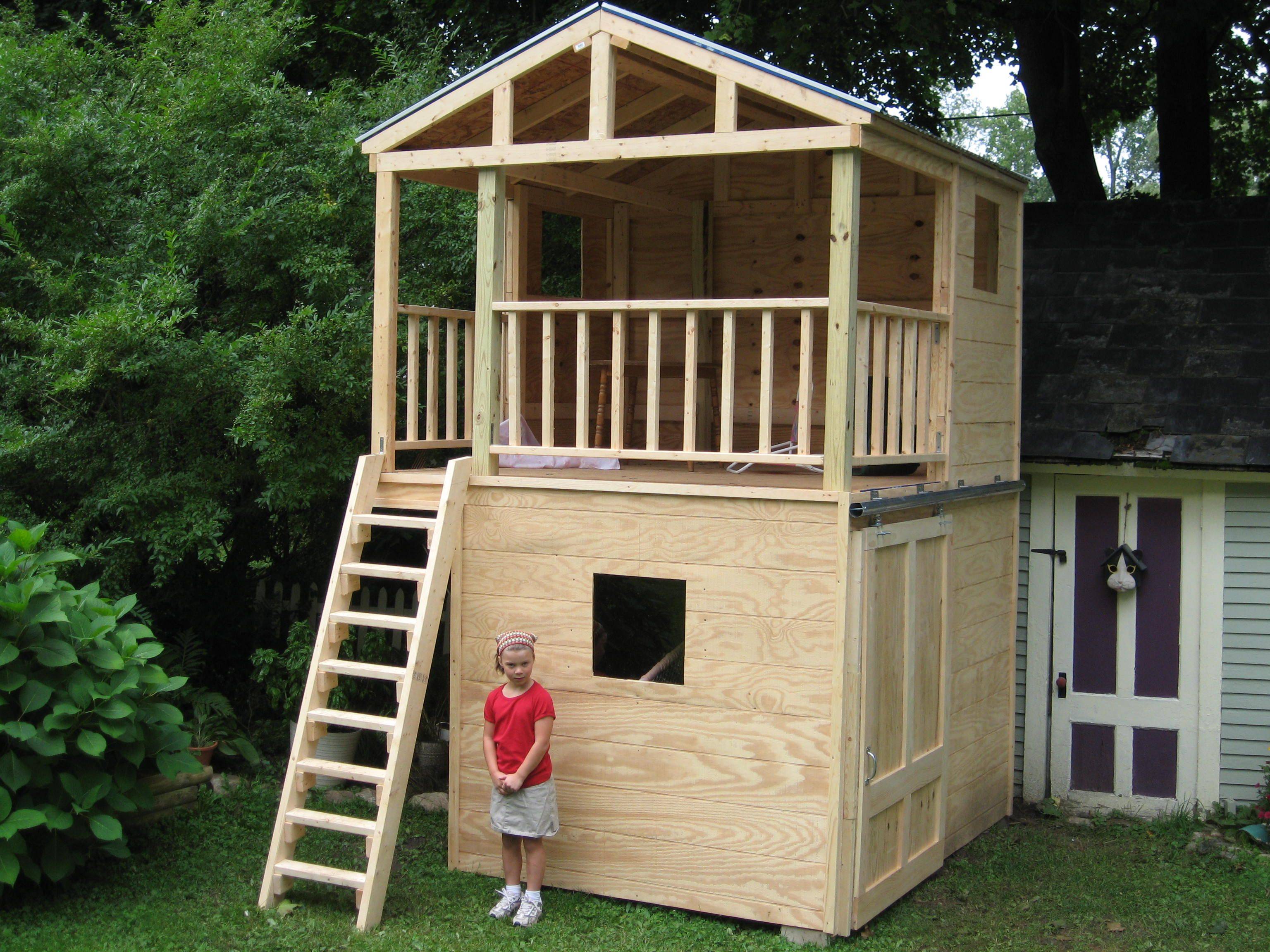 X Shire Croft Storey Kids Wooden Playhouse Garden