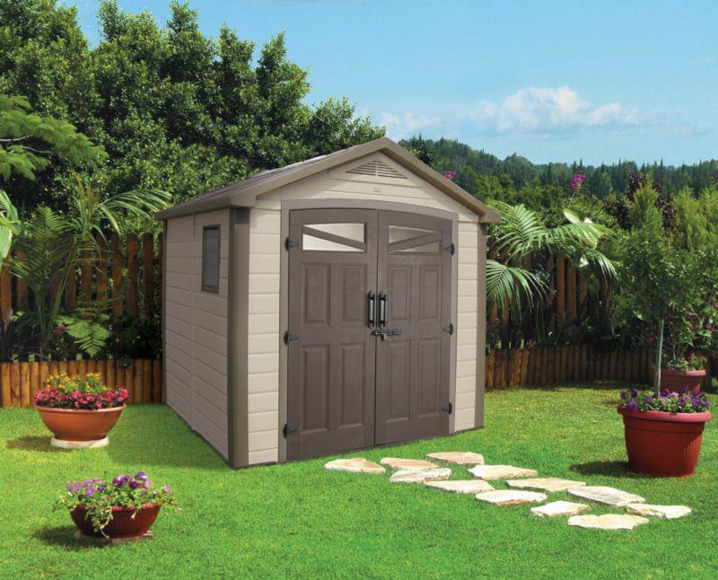 Review Keter Fusion Wood Plastic Outdoor Composite Storage Shed