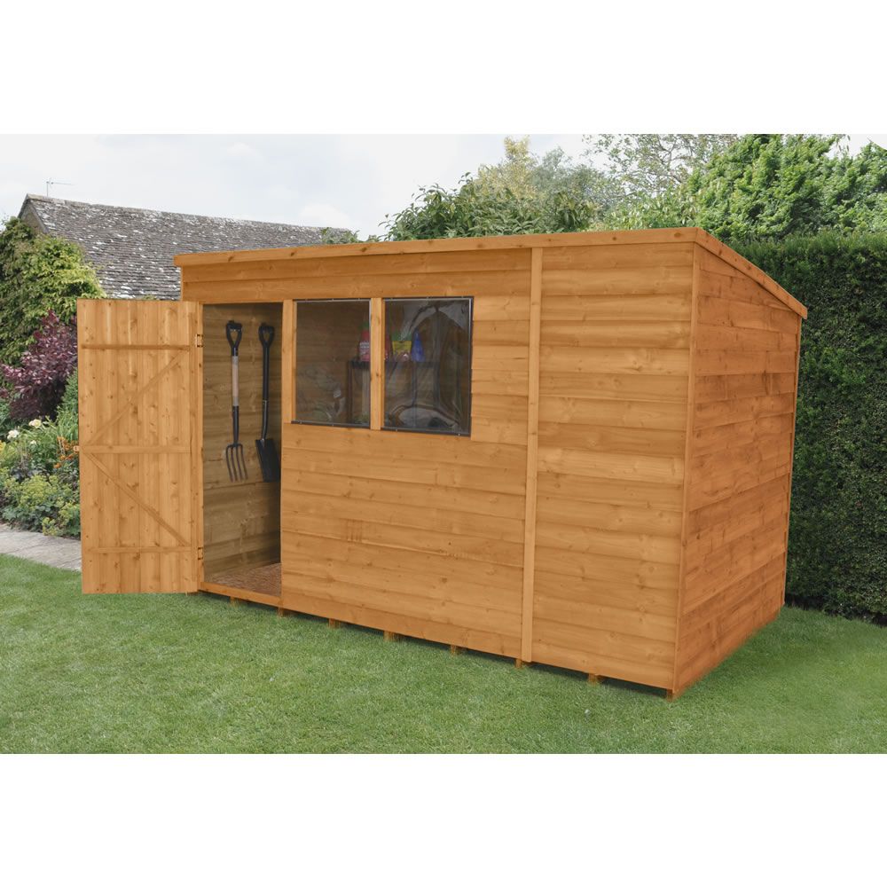 X Wooden Pent Summerhouse Georgian Style Fully Tongue