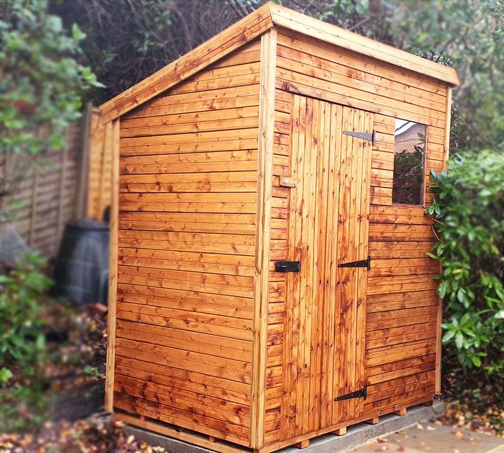 X Ft Wooden Garden Sheds Green Pent Homeoffice Midlands Sheds