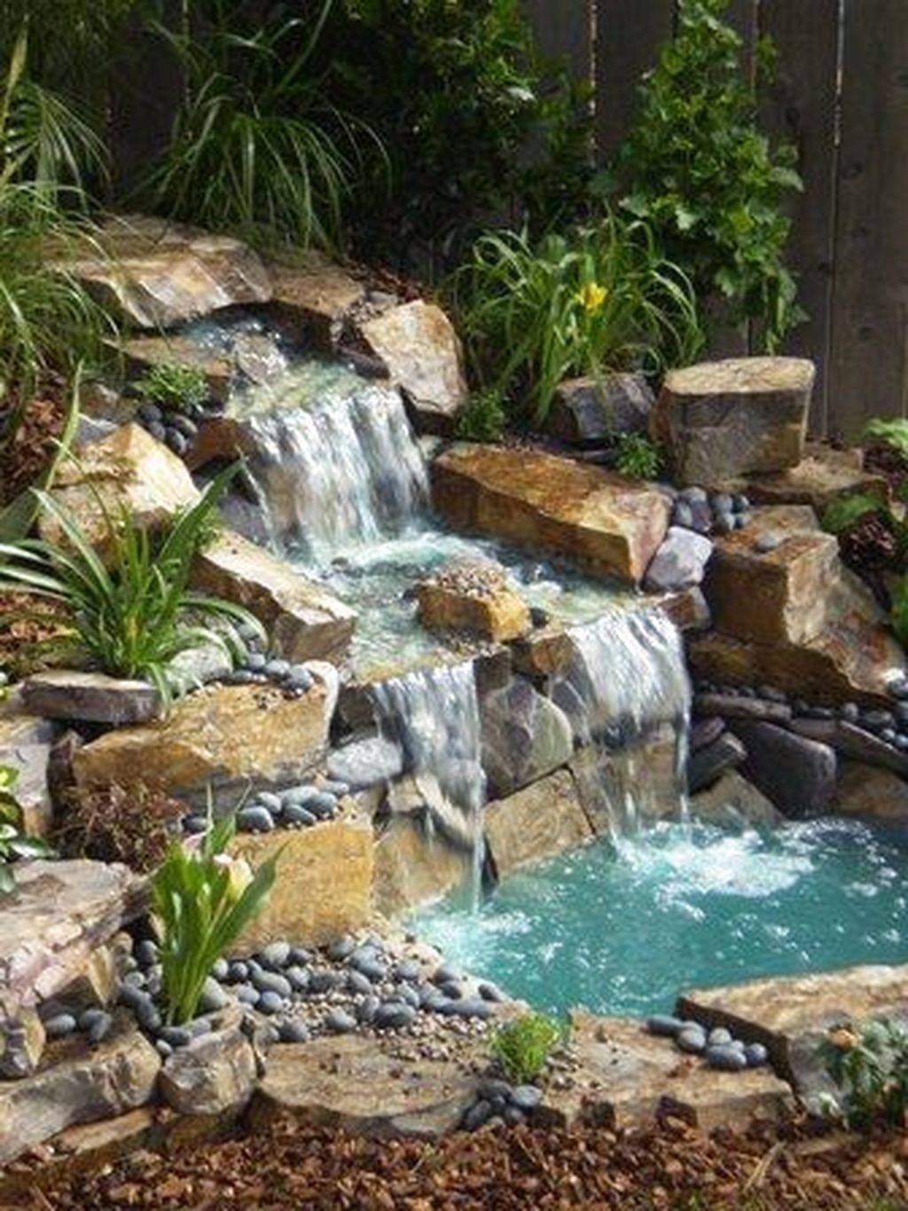 Awesome Small Waterfall Pond Landscaping Ideas Backyard Homishome