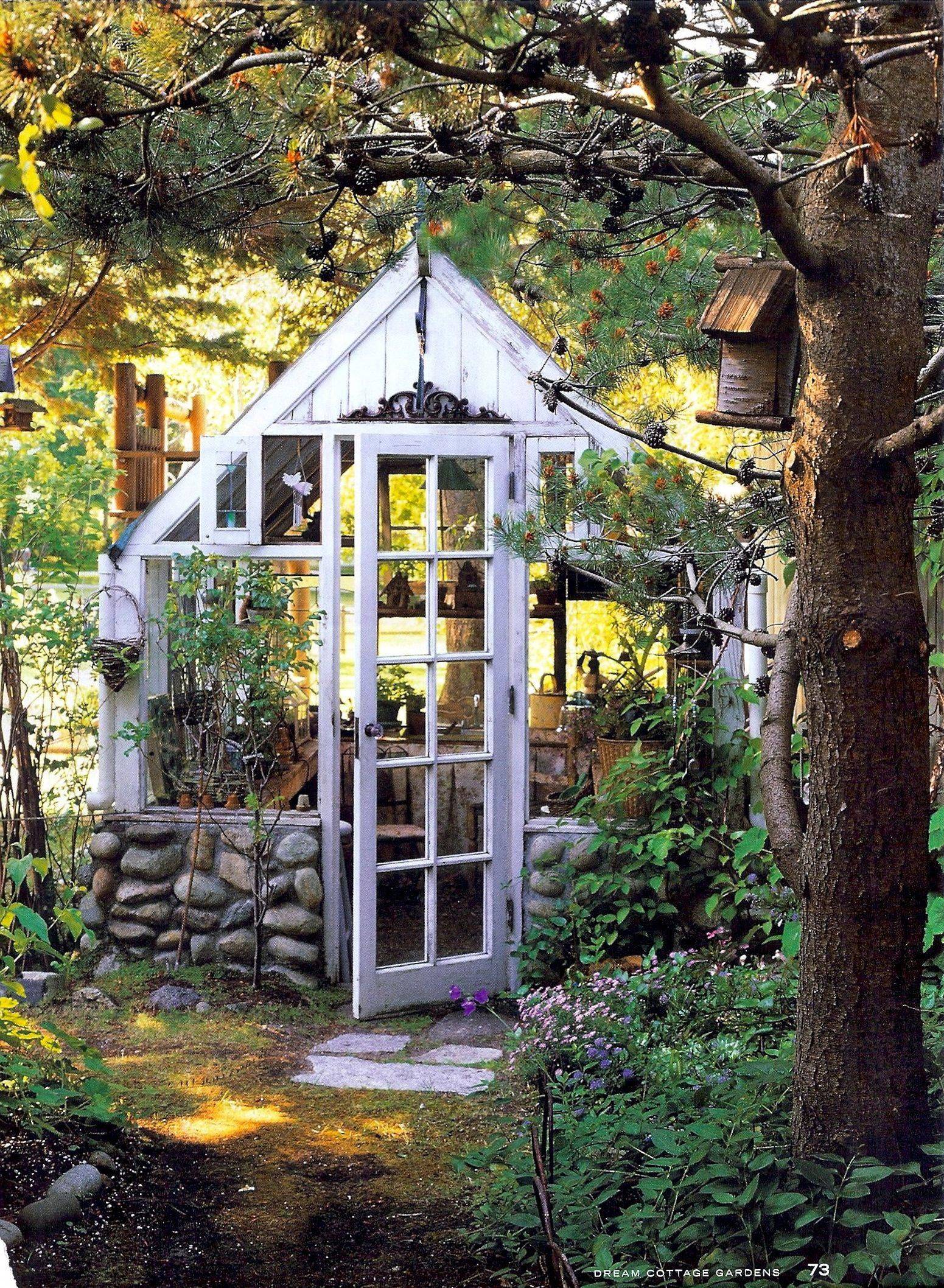Old Window Greenhouse Garden Sheds Pinterest