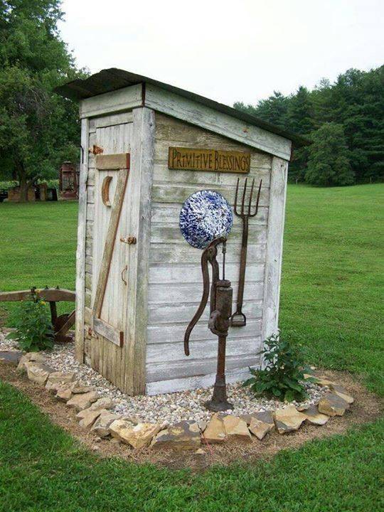 Outhouse Fullsize Garden Shed Tools Wood Outdoor Cowboy Cabin Rustic