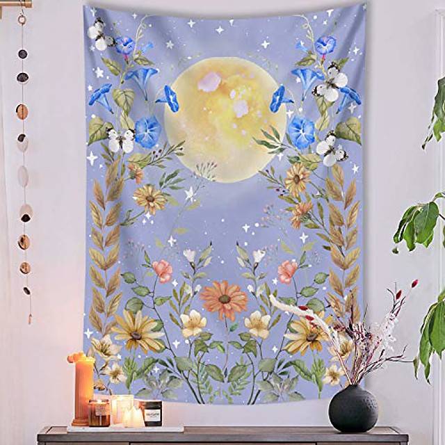 Moonlit Garden Tapestry Rustic Decor Diy Crochet Cool Tapestries