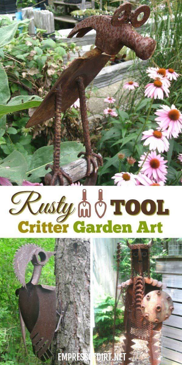 Rusty Garden Junk Art Ideas
