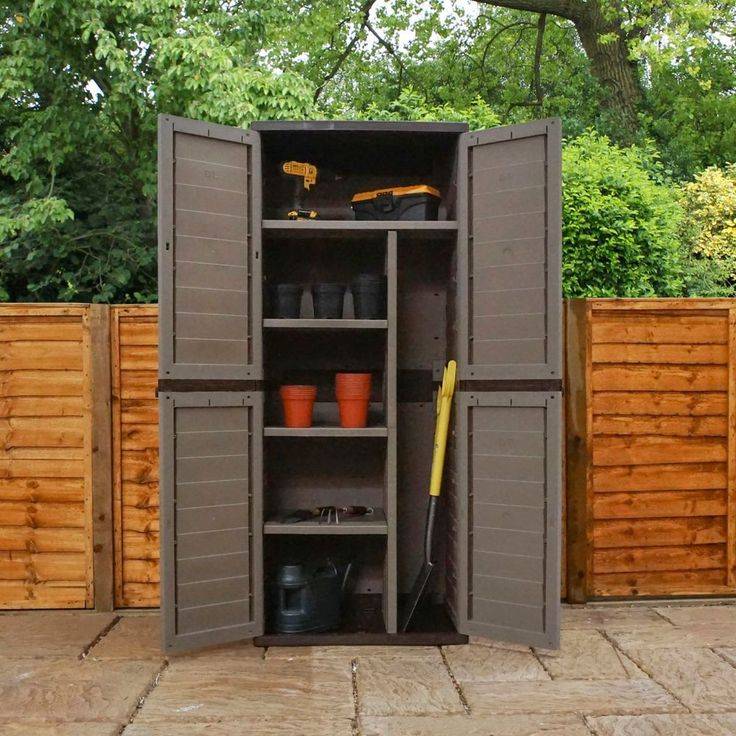 Outsunny Wooden Garden Shed Tool Storage Cabinet