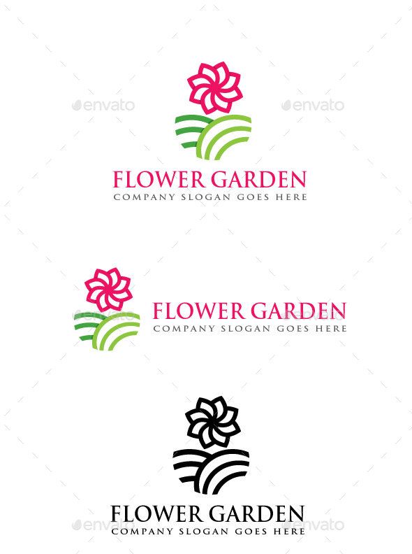 Flower Garden Logo Stock Vector