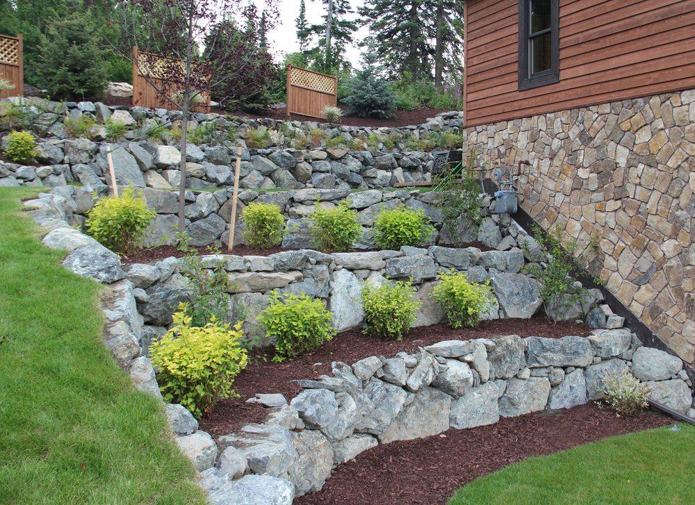 Backyard Retaining Wall Ideas And Terraced Gardens Photos Home