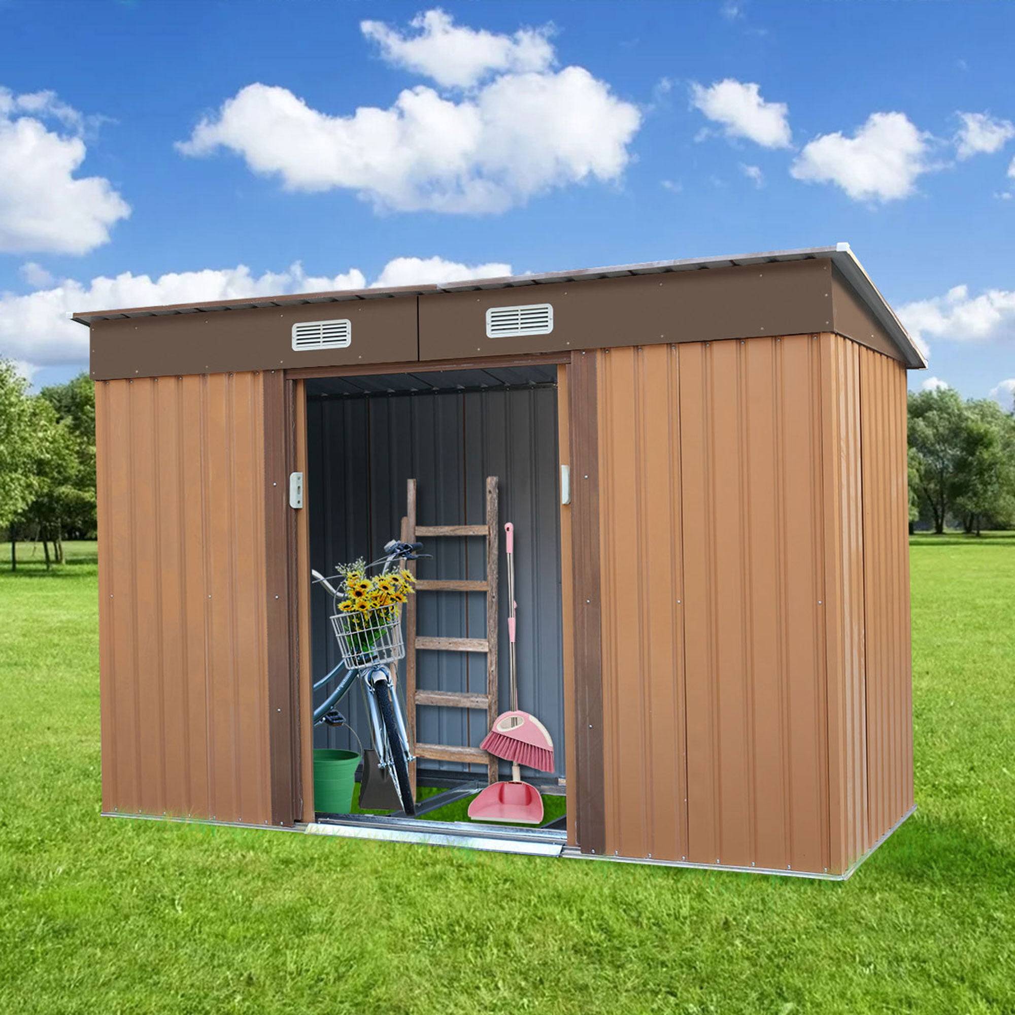 Large Yard Store Door Metal Roof Building Tool Box