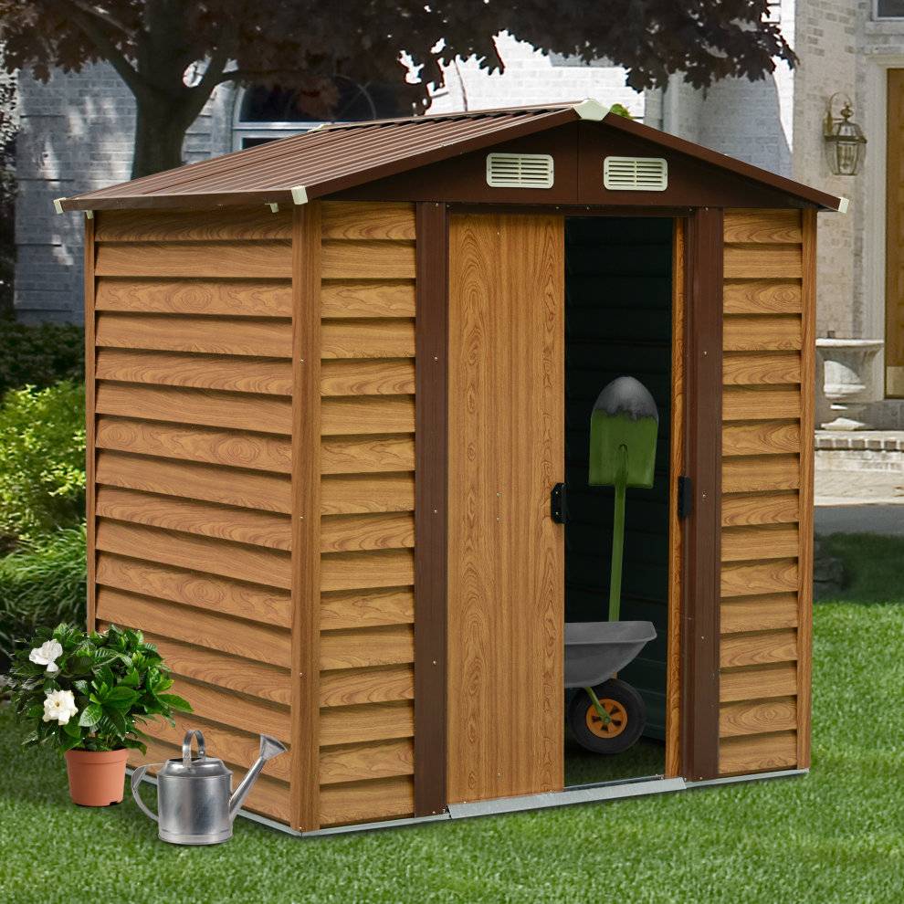 Large Yard Store Door Metal Roof Building Tool Box