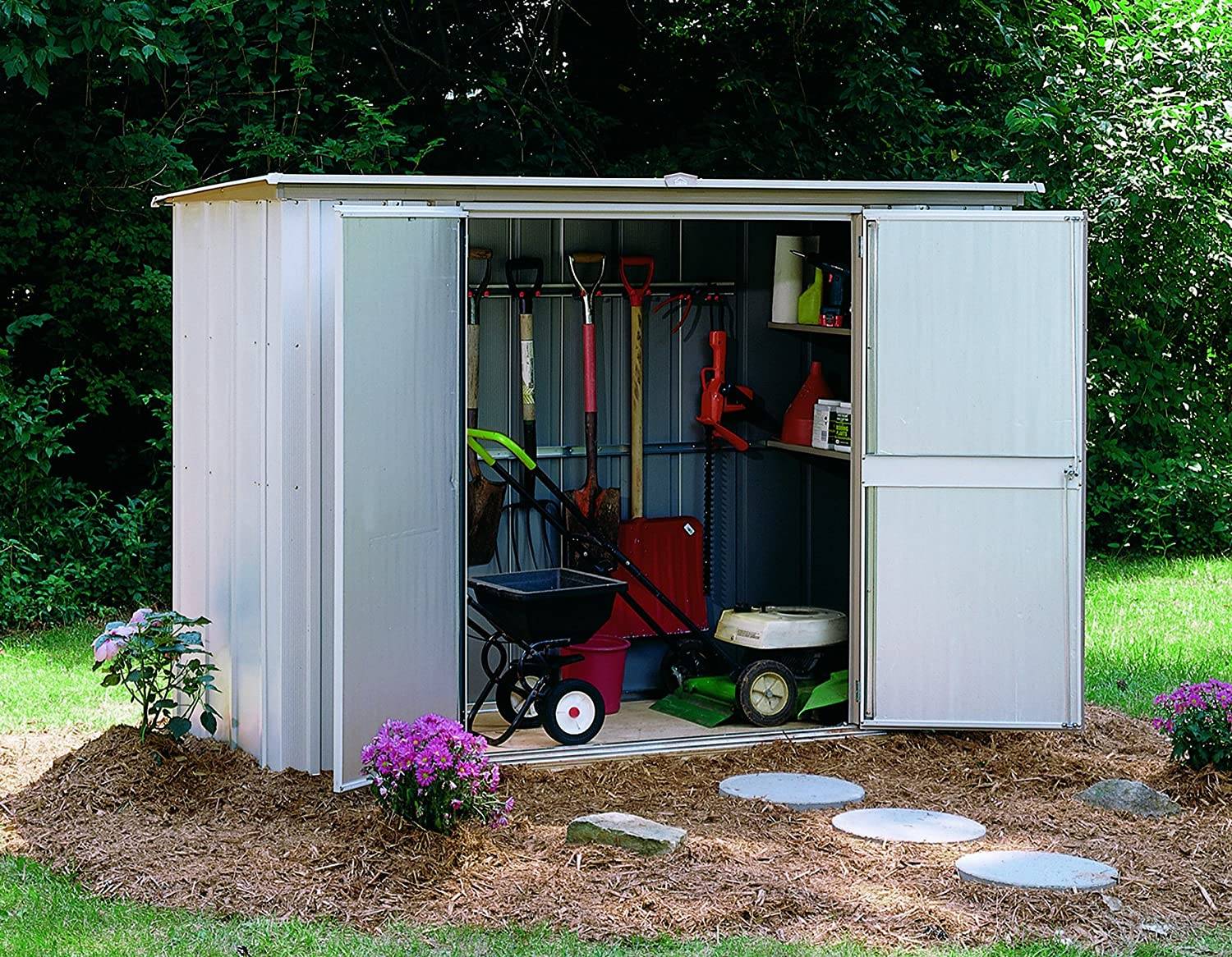Outdoor Metal Storage Shed Tool Utility House Garden Buiding Kit Steel