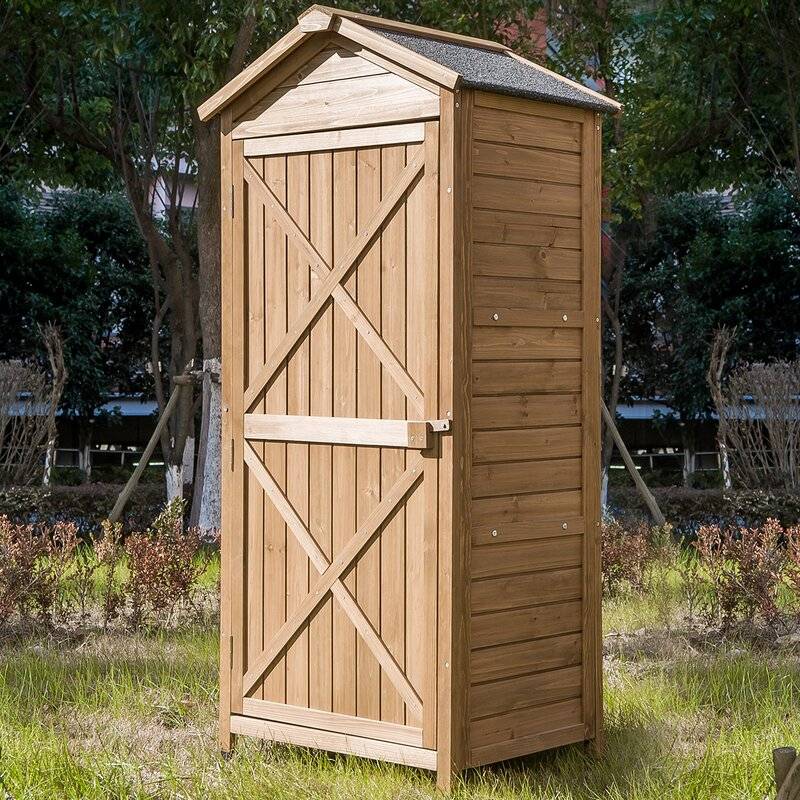 D Solid Wood Vertical Tool Shed