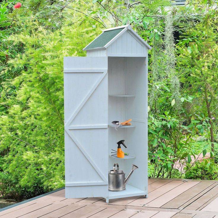 D Solid Wood Vertical Tool Shed