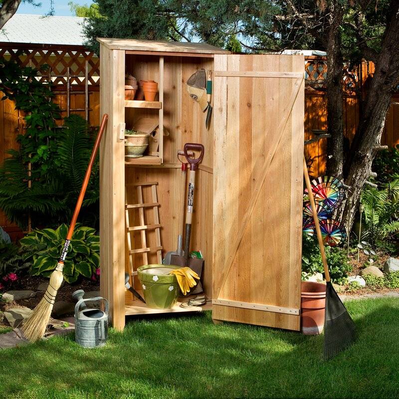Outdoor Ft X Ft Solid Wood Vertical Tool Shed