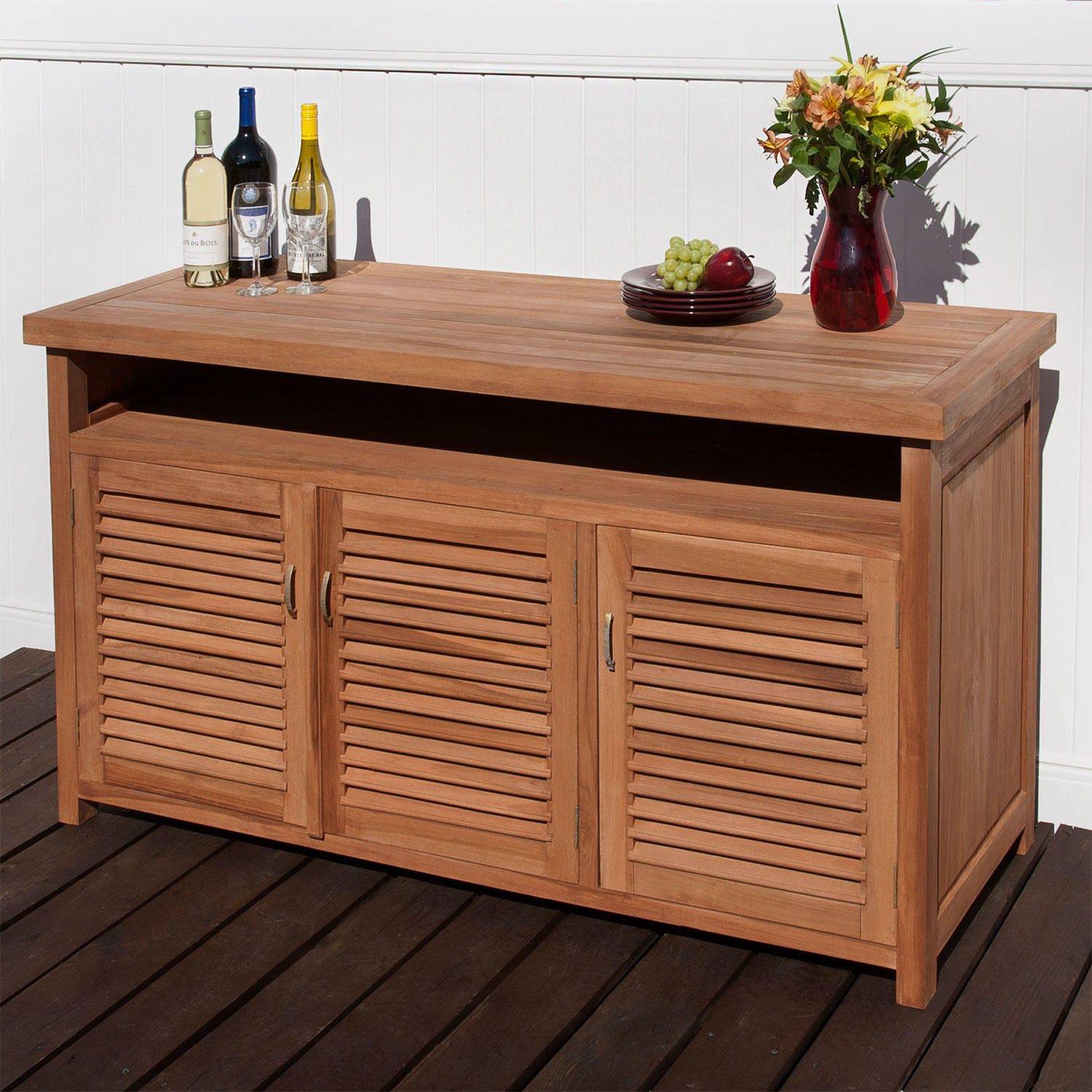 Storage Furniture Patio Teak Cabinet Outdoor Ideas Buffet Cedar