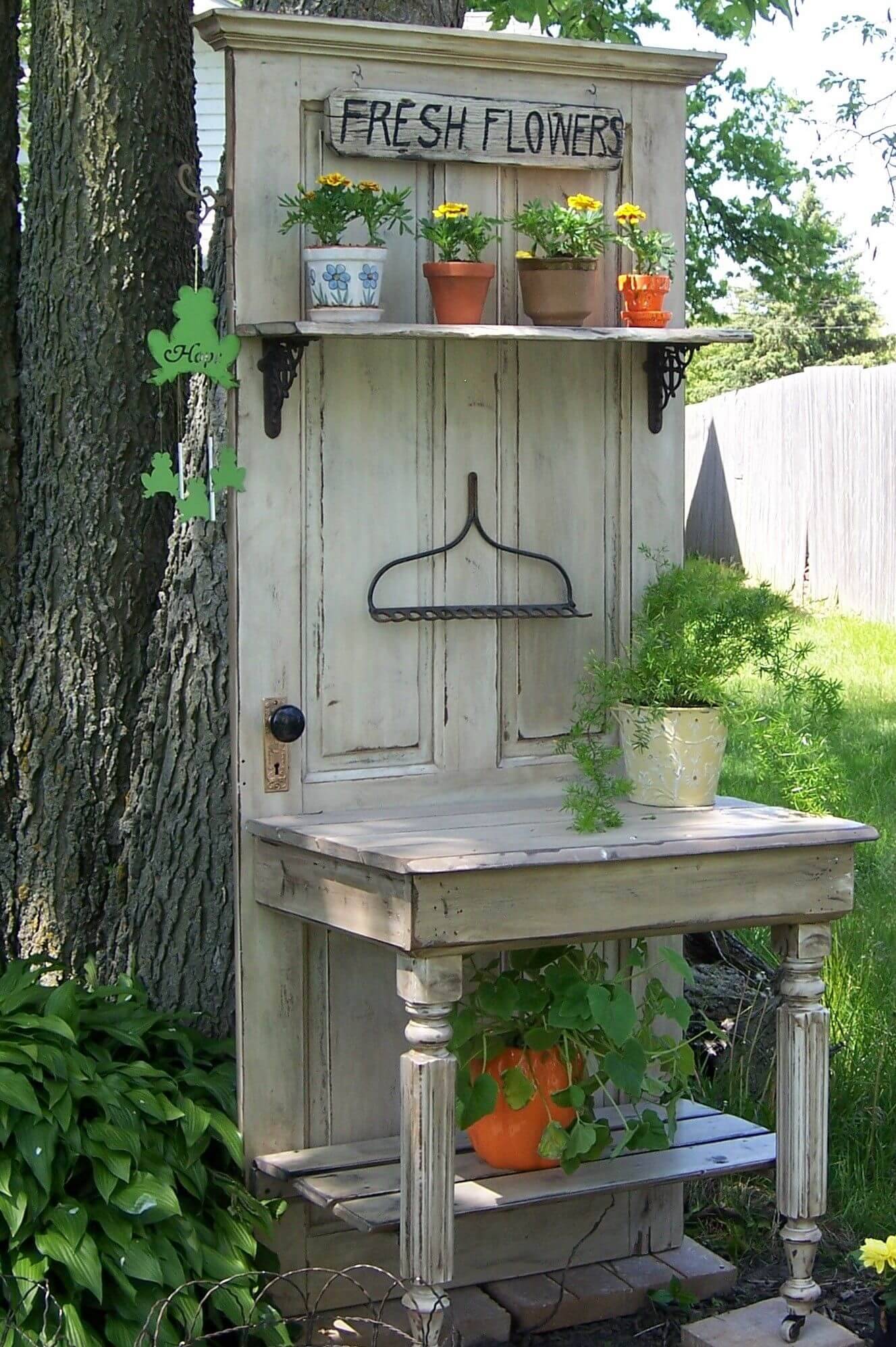 Belham Living Cottonwood Wood Potting Bench Driftwood