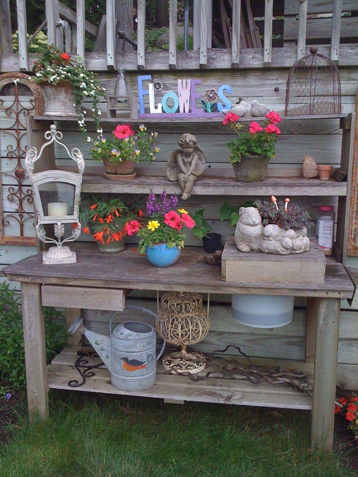 Vintage Sink Potting Bench And New Backyard Cottage Garden Part