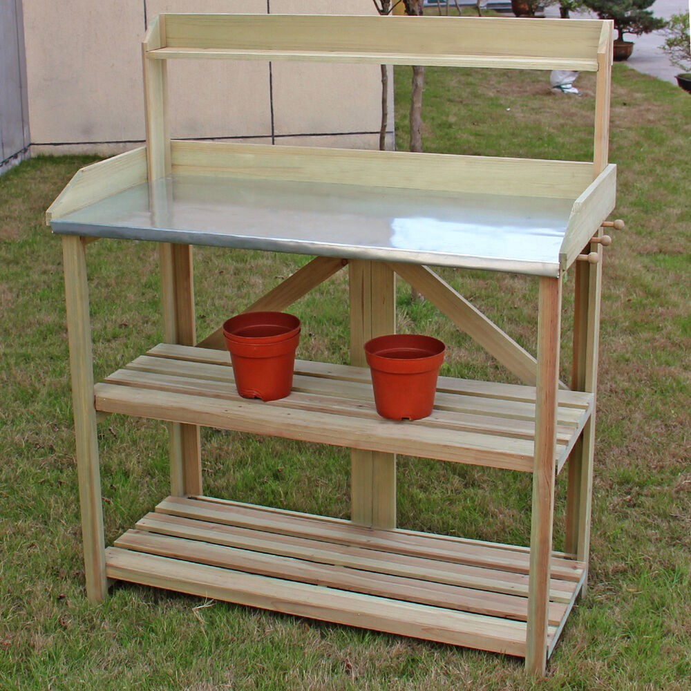 Costway Outdoor Garden Planting Drawer Potting Bench Work Station Solid