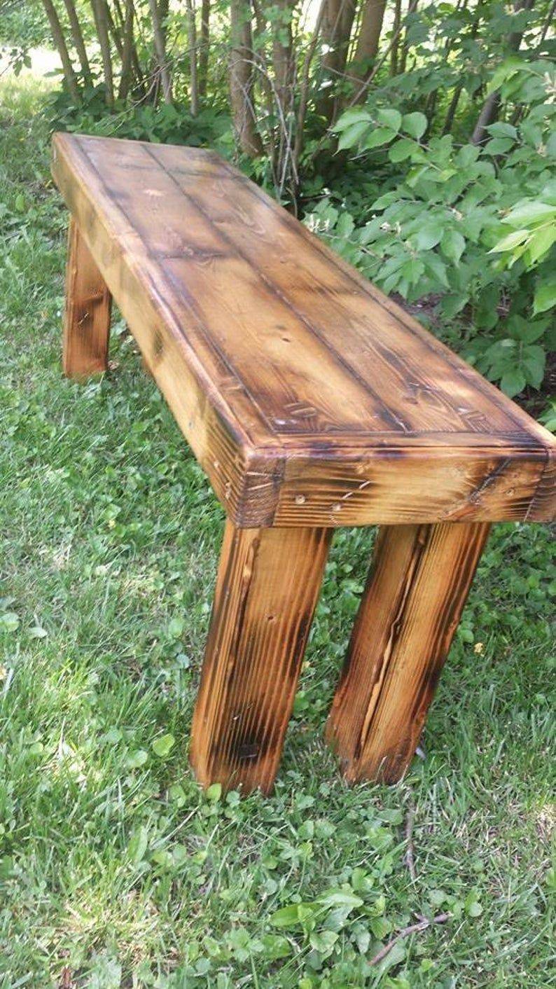 Long Primitive Wooden Bench Wooden Bench