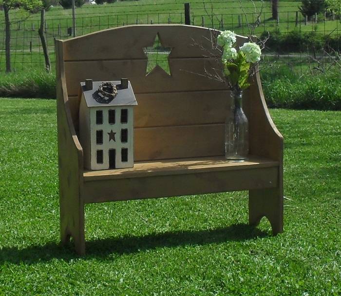 Rustic Wood Bench Indoor Outdoor Solid Wood Primitive Framed Etsy