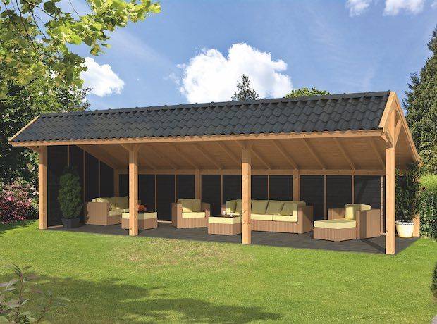 Modular Larch Asymmetrical Apex Garden Building Components