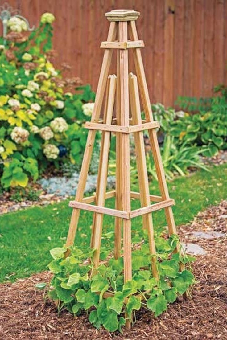 Wood Garden Obelisk Trellis Woodworking Projects