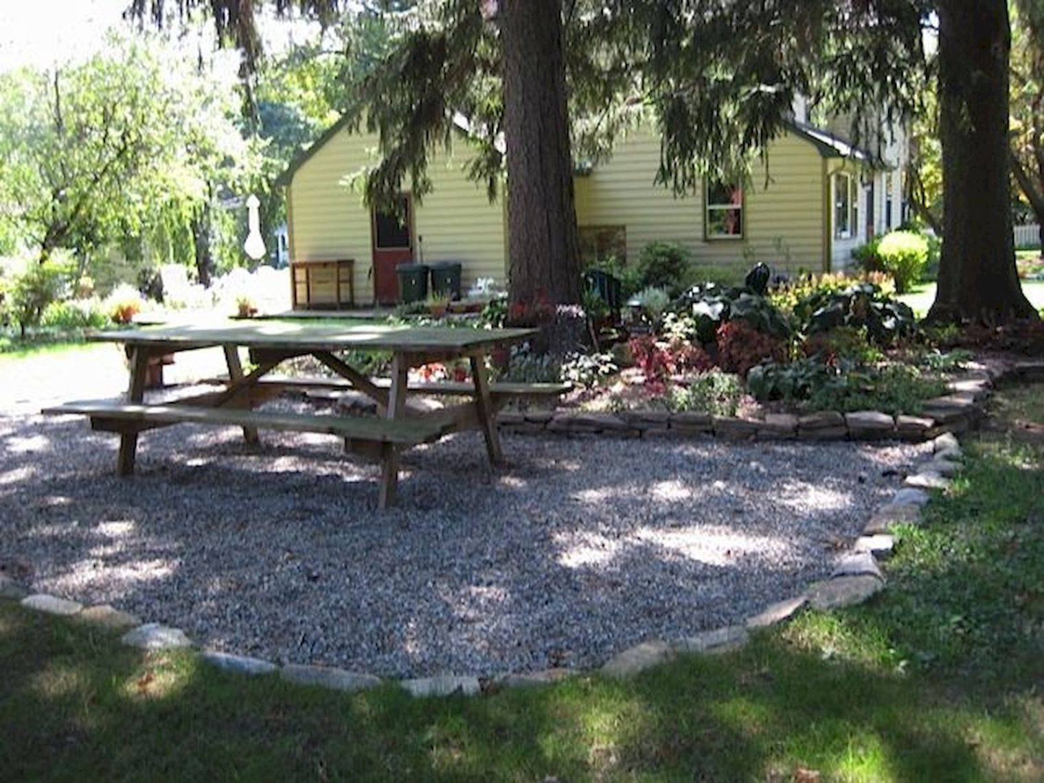 Gravel And Stone Fire Pit Patio