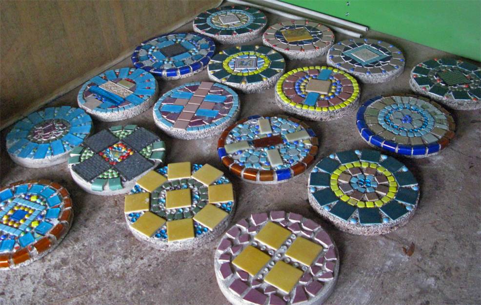 A Garden Mosaic Stepping Stone