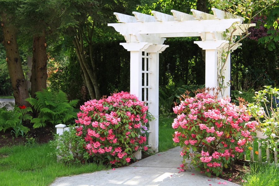 White Vinyl Garden Arbor Pergola