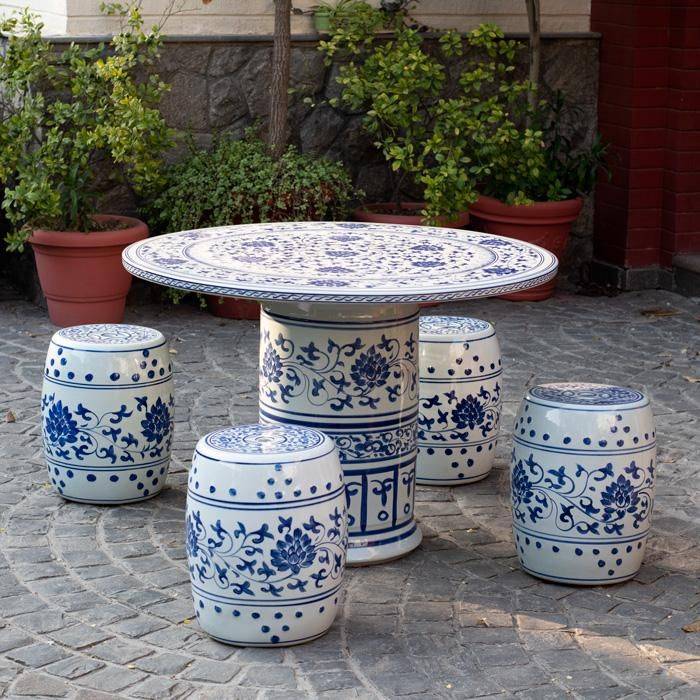10 Blue and White Garden Stool Ideas You Must Look SharonSable