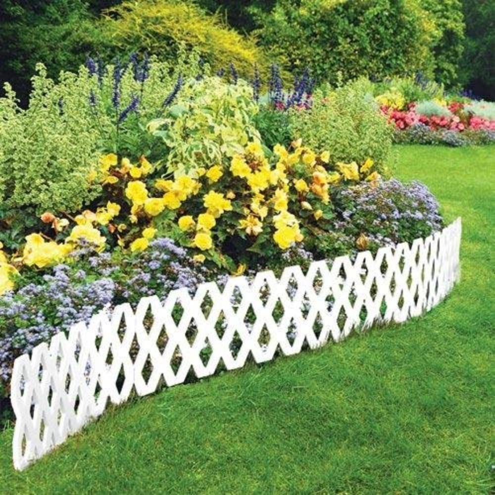 Pack Large Inch White Picket Garden Border Fence