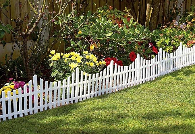 Pack White Plastic Edgings Border Fence
