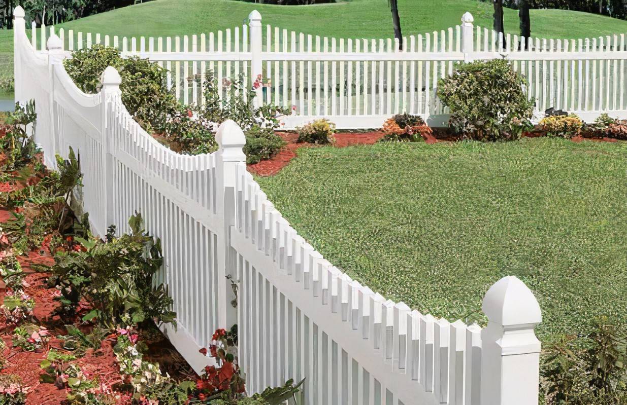 Hdwhitevinylfence Oak Tree Landscaping