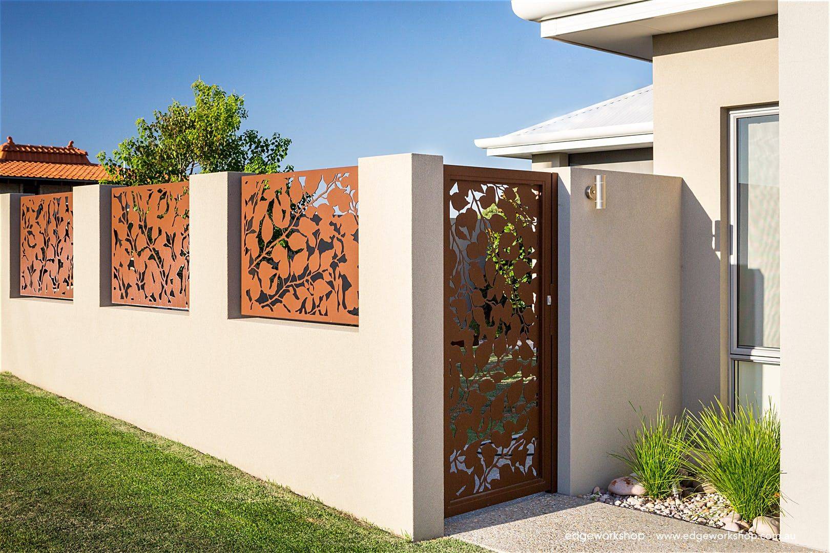 Metal Privacy Screen Decorative Panel Outdoor Garden Fence Etsy