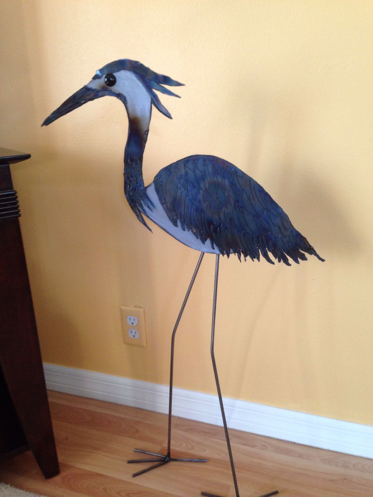 Heron Handmade Recycled Metal Garden Sculpture