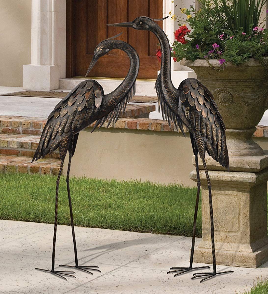 Metal Garden Art Sculptured Heron Set Von Northwindmetalart