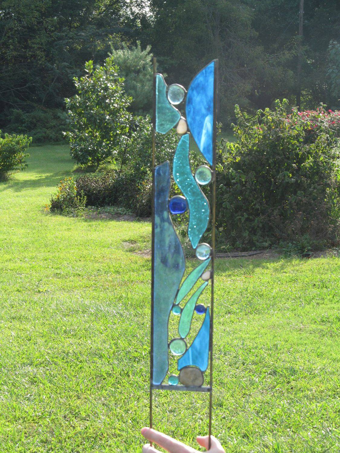 Large Garden Path Stained Glass Panel Stained Glass Flowers