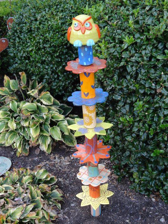 Laurie Landry Pottery Garden Totem