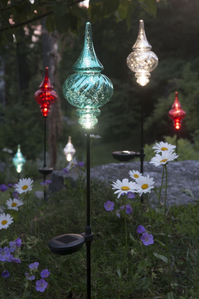 Upcycled Recycled Glass Plate Garden Solar Light