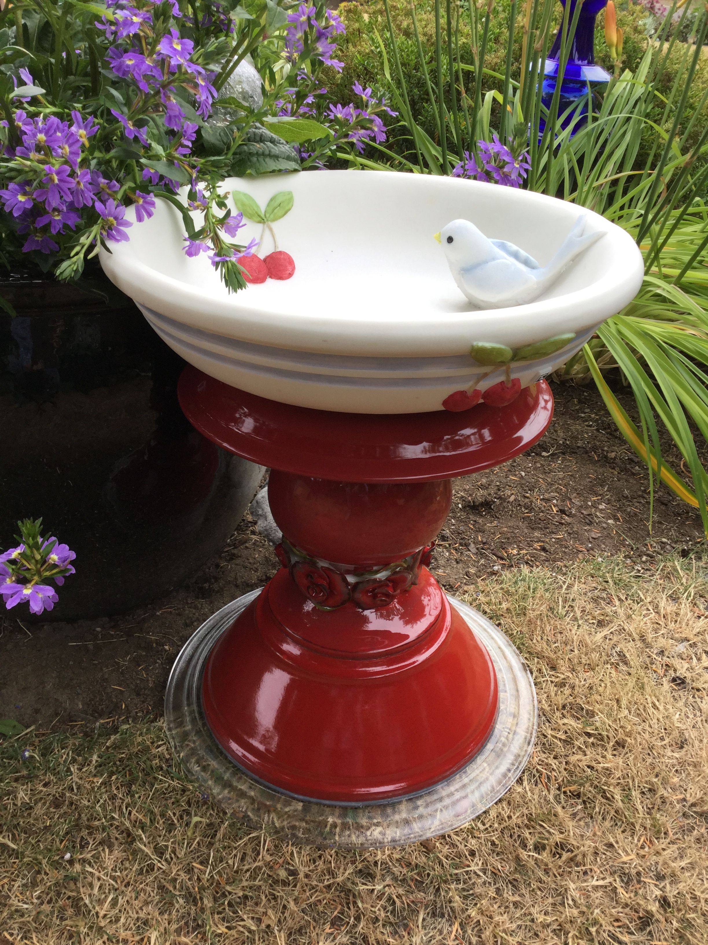 Diy Glass Bird Bath Diy Bird Bath