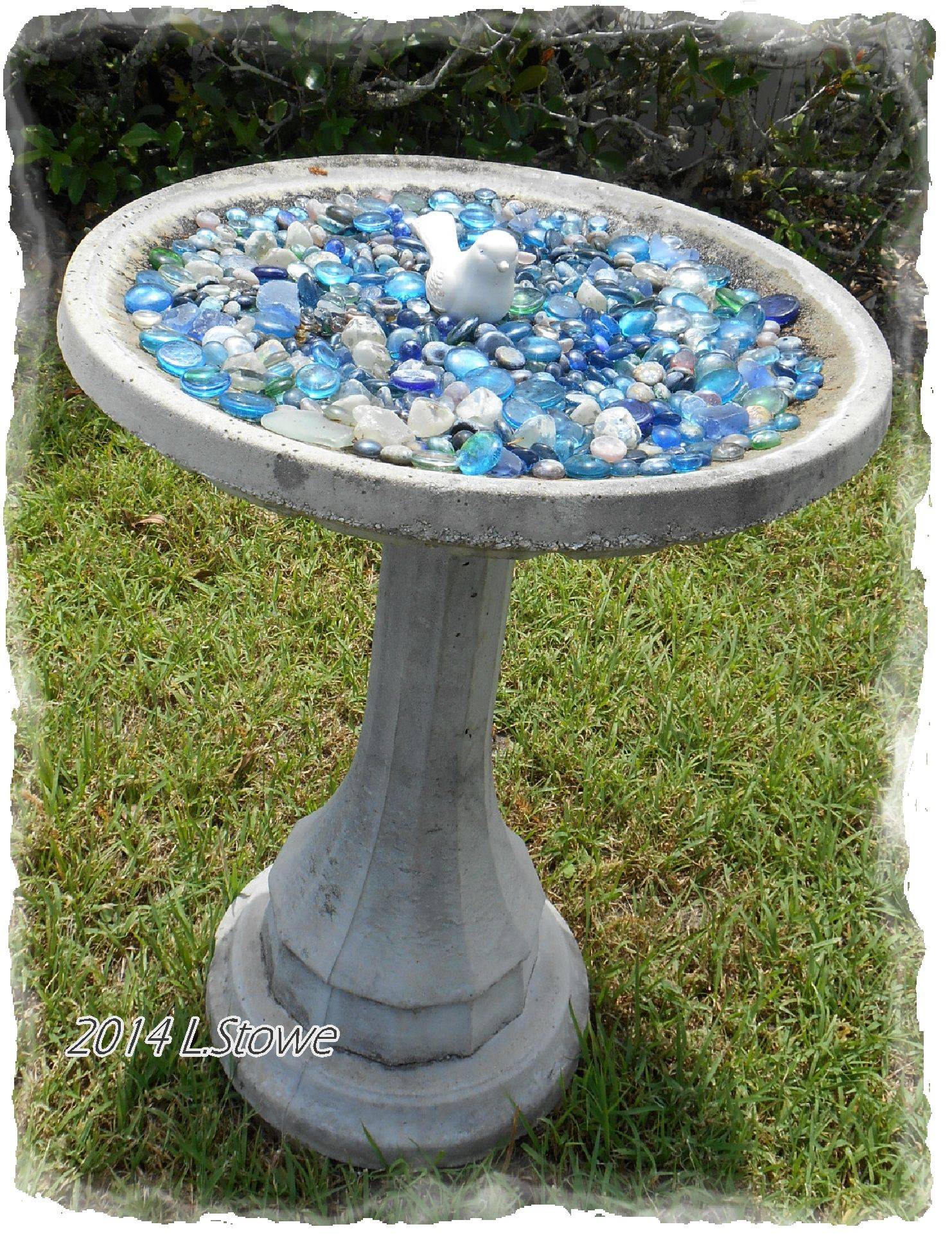 Diy Glass Bird Baths Glass Garden Art