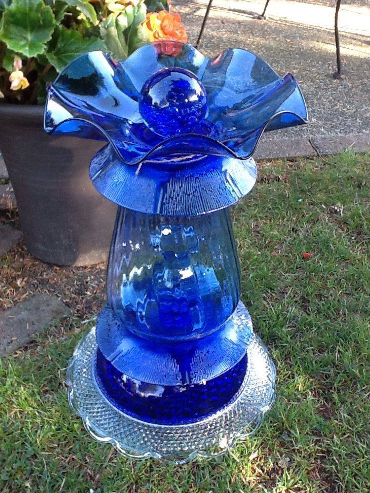 Cobalt Blue And Clear Glass