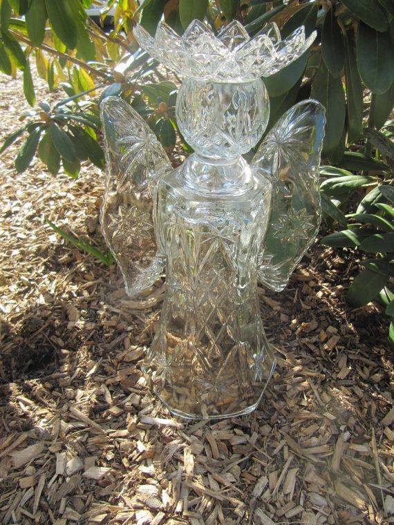 Repurposed Glass Garden Angel Glass Glass Garden Art Glass