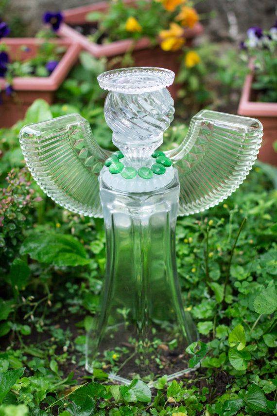 Upcycled Glass Garden Angel